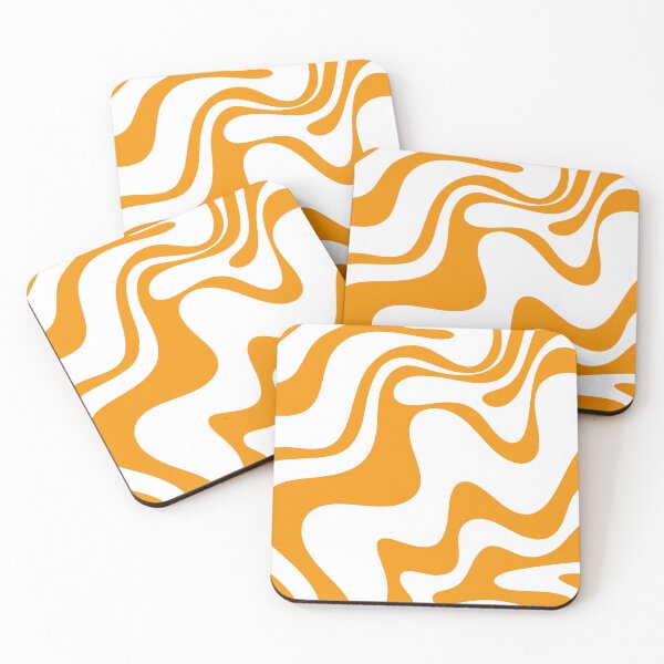 Item preview, Retro Liquid Swirl Abstract Pattern 2 in Orange and White designed and sold by kierkegaard.
