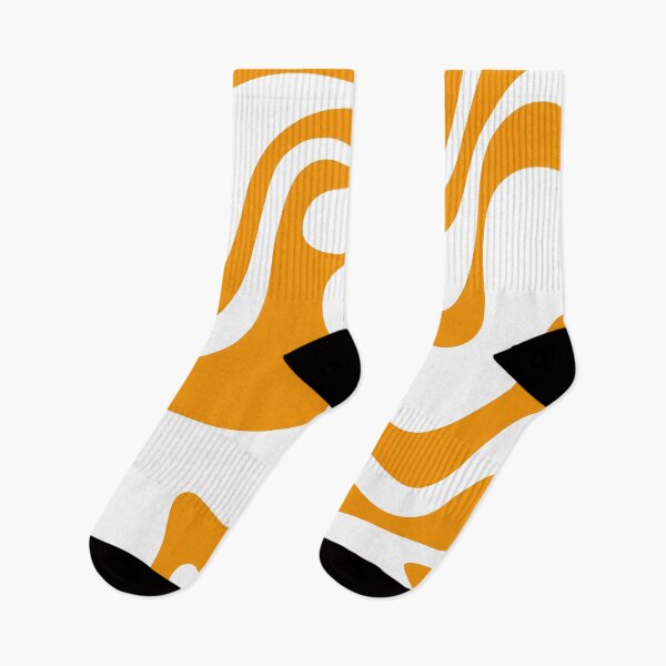 Item preview, Retro Liquid Swirl Abstract Pattern 2 in Orange and White designed and sold by kierkegaard.