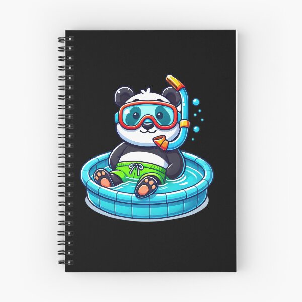 Item preview, Snorkeling Panda in Pool – Cute Summer Illustration designed and sold by Linework Studio.