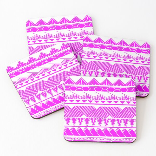 Item preview, White and Bright Pink Tribal Pattern designed and sold by Steeb757.