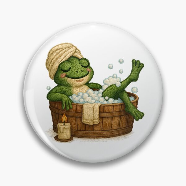 Item preview, Bathtime Frog Embroidered Patch – Self-Care Adulting Moment designed and sold by #Adulting Central.