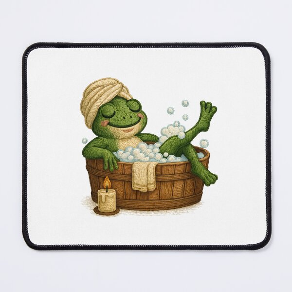 Item preview, Bathtime Frog Embroidered Patch – Self-Care Adulting Moment designed and sold by #Adulting Central.