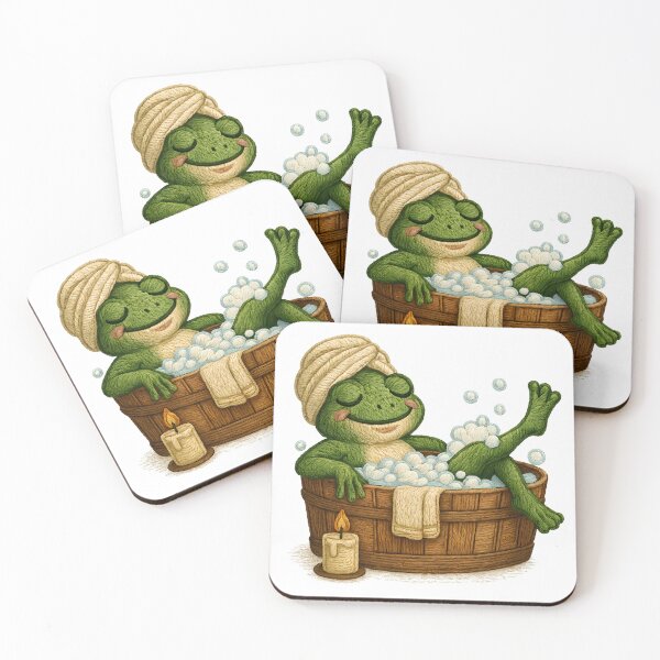 Item preview, Bathtime Frog Embroidered Patch – Self-Care Adulting Moment designed and sold by #Adulting Central.