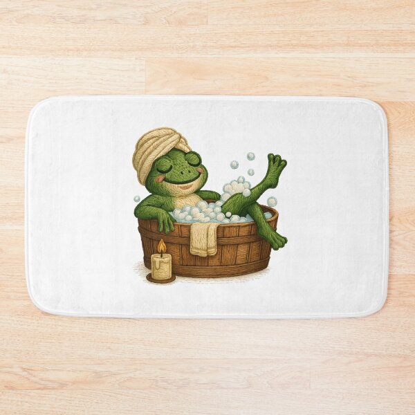 Item preview, Bathtime Frog Embroidered Patch – Self-Care Adulting Moment designed and sold by #Adulting Central.