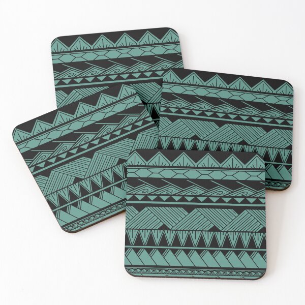 Item preview, Black and Muted Teal Tribal Pattern designed and sold by Steeb757.