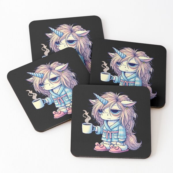 Item preview, Grumpy Morning Unicorn – Sleepy Fantasy Character designed and sold by Linework Studio.