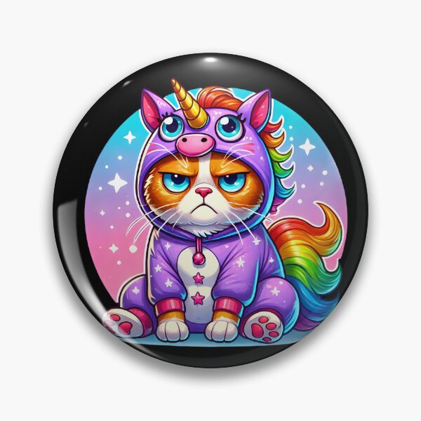 Item preview, Grumpy Cat in Unicorn Onesie – Magical Mood Illustration designed and sold by Linework Studio.