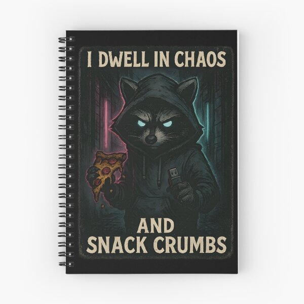 Item preview, Chaos Raccoon with Pizza and Hoodie – Nerdy Snack King designed and sold by meshhead.