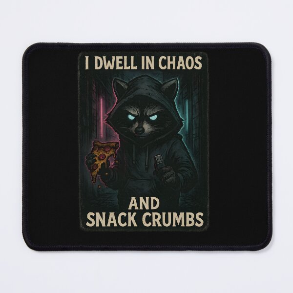 Item preview, Chaos Raccoon with Pizza and Hoodie – Nerdy Snack King designed and sold by meshhead.