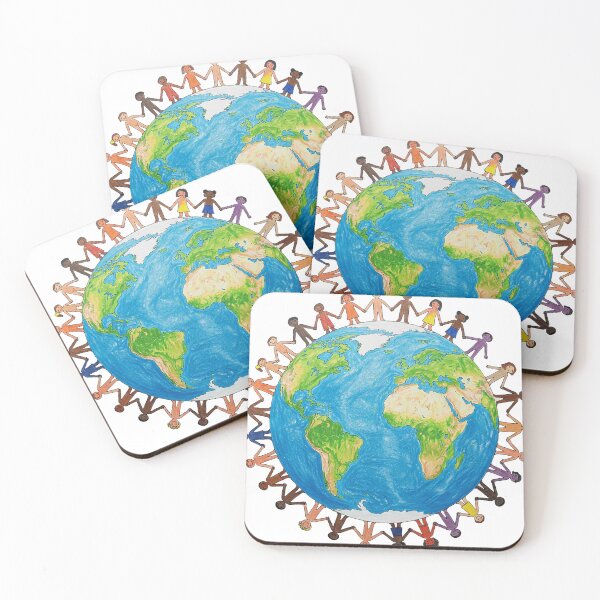 Item preview, Global Unity: A Drawing of People Holding Hands Around the World designed and sold by Guryl Michal Designs.