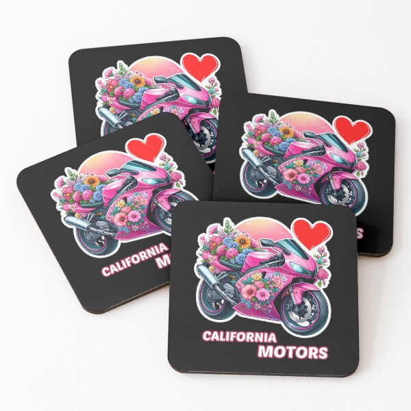 Item preview, Vibrant Floral Pink Motorcycle Sticker - California Motors designed and sold by Psycho-Crazy.
