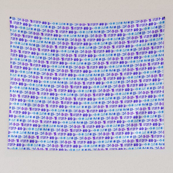 Item preview, Mosaic of Sumerian Cuneiform of Inanna's Descent to the Underworld (Pastel, Blue) designed and sold by Ancestralis.