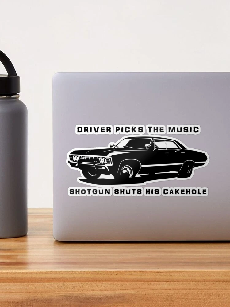 Driver Picks the Music Sticker for Sale by xxBlackRabbitxx