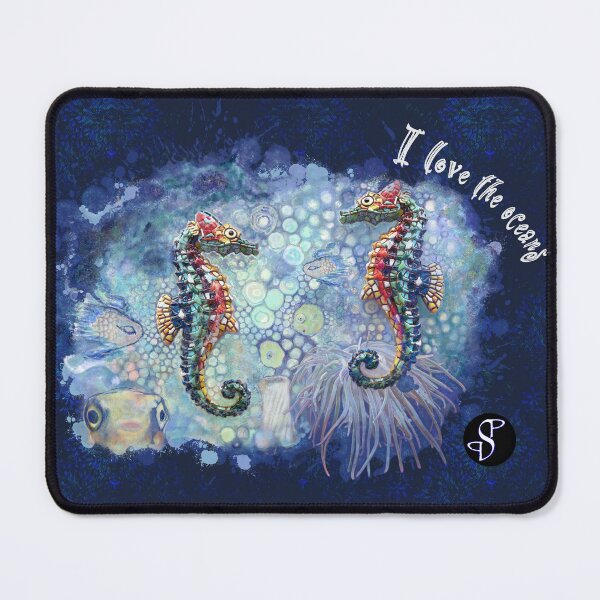 Item preview, Seahorses on dark background designed and sold by PumpkinStudioPL.