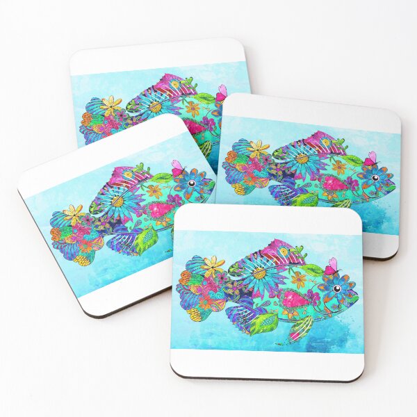 Item preview, Garden Fish On Blue Beach Art designed and sold by Sharon Cummings Art.