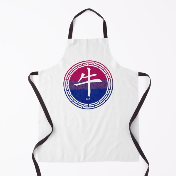 Item preview, Chinese Zodiac Ox Symbol in Bisexual Pride Flag Colors Horoscope designed and sold by LiveLoudGraphic.