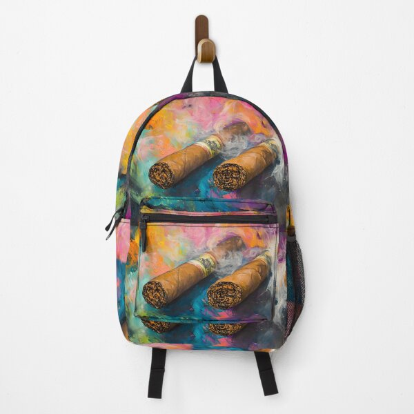Item preview, Abstract Cigars at Rest - Swirling Smoke and Vibrant Colors Create an Energetic Atmosphere Digital AI Art designed and sold by OlfactoART Studio.