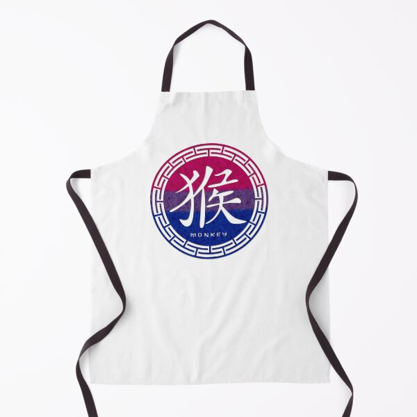 Item preview, Chinese Zodiac Monkey Symbol in Bisexual Pride Flag Colors Horoscope designed and sold by LiveLoudGraphic.