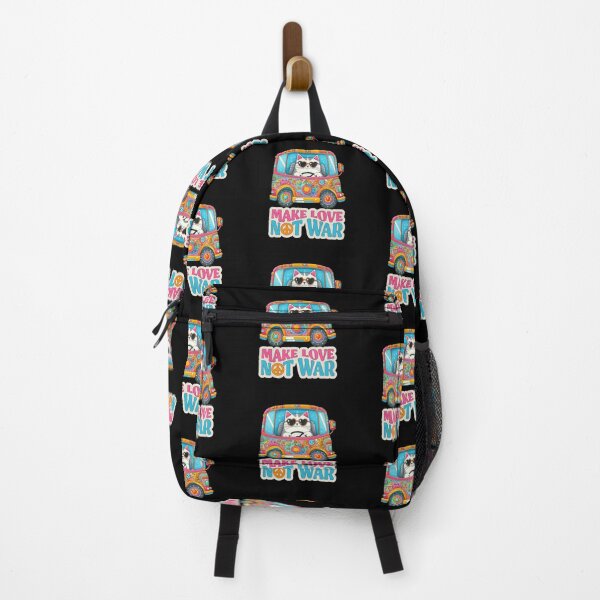 Item preview, Groovy Cat Driving Hippie Van - Make Love Not War designed and sold by Psycho-Crazy.