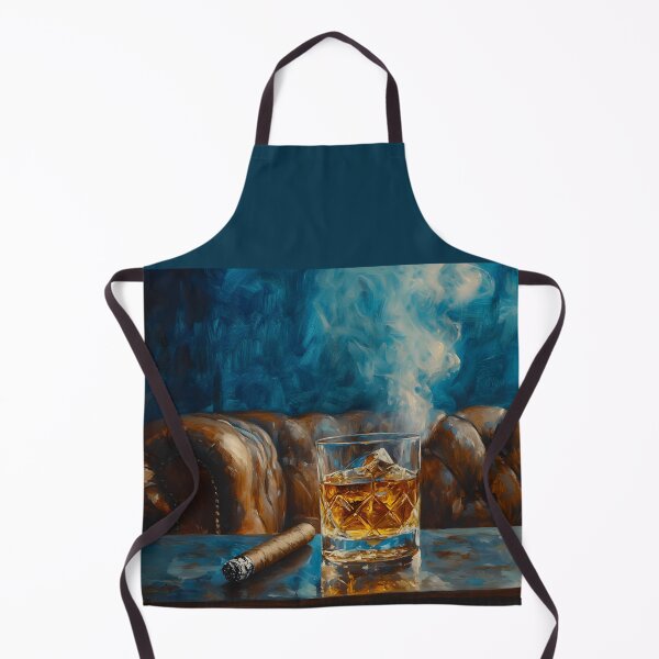 Item preview, Whiskey and Cigar Elegance - Crystal Glass and Smoldering Smoke in a Luxurious Lounge designed and sold by OlfactoART Studio.