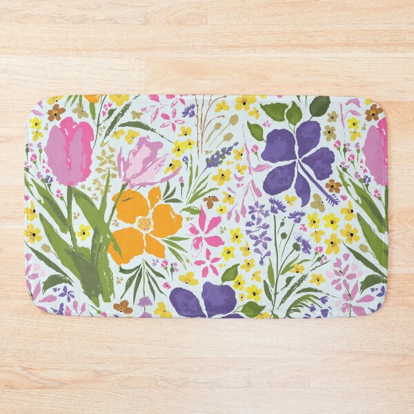 Item preview, Garden Parade Bold Florals on Light Blue designed and sold by Lynne Adams.