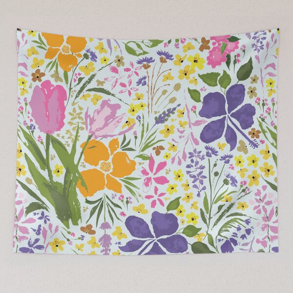 Item preview, Garden Parade Bold Florals on Light Blue designed and sold by Lynne Adams.