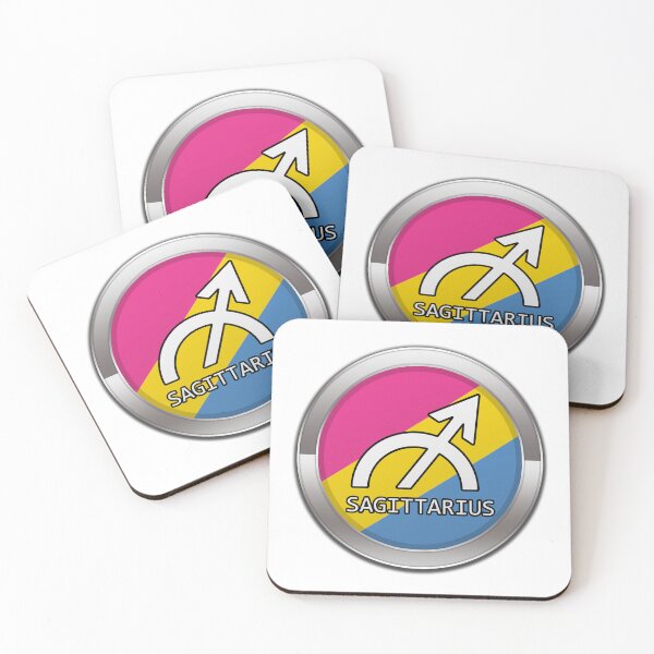 Item preview, Sagittarius Zodiac Symbol in Pansexual Pride Flag Colors Horoscope designed and sold by LiveLoudGraphic.