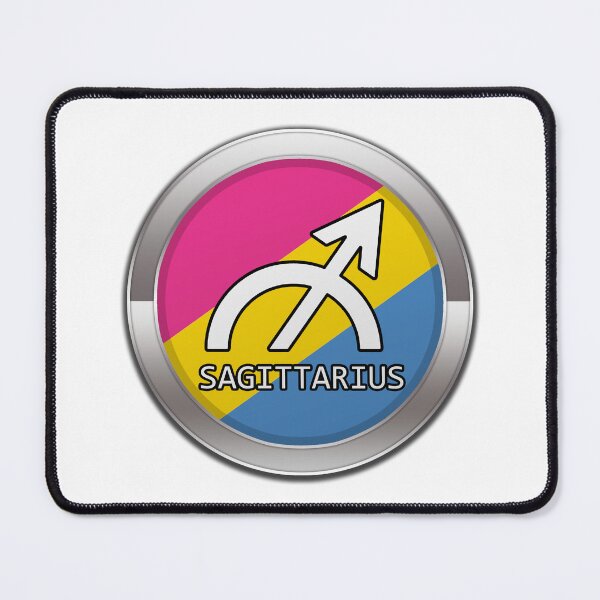 Item preview, Sagittarius Zodiac Symbol in Pansexual Pride Flag Colors Horoscope designed and sold by LiveLoudGraphic.