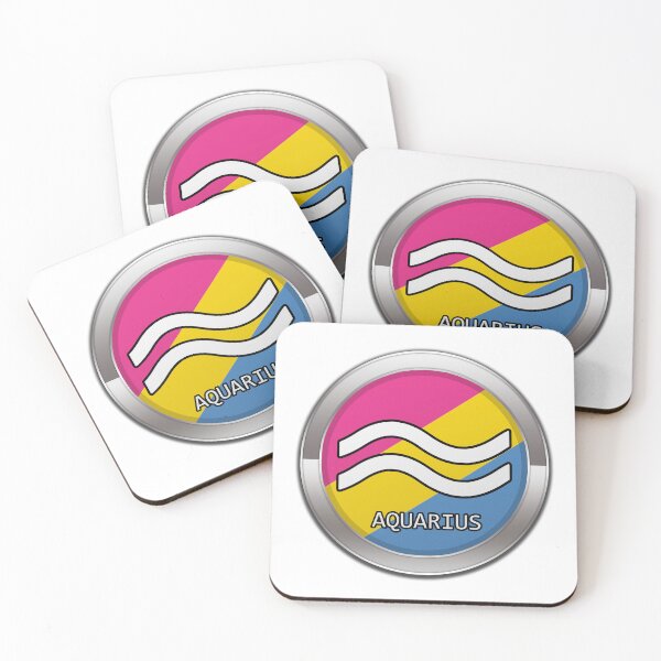 Item preview, Aquarius Zodiac Symbol in Pansexual Pride Flag Colors Horoscope designed and sold by LiveLoudGraphic.