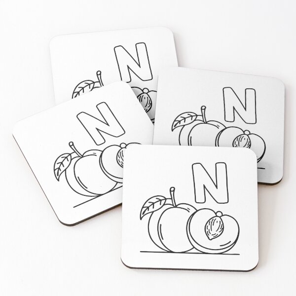 Item preview, An Illustration of letter N stand for Nectarine designed and sold by rasagamastore.