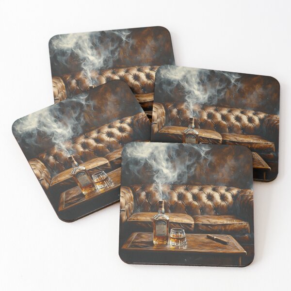 Item preview, Classic Elegance - Whiskey, Cigar, and Smoke in a Luxurious Lounge Setting Abstract Digital AI Art designed and sold by OlfactoART Studio.