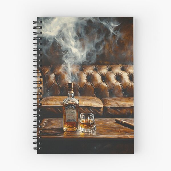 Item preview, Classic Elegance - Whiskey, Cigar, and Smoke in a Luxurious Lounge Setting Abstract Digital AI Art designed and sold by OlfactoART Studio.