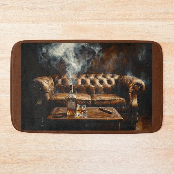 Item preview, Classic Elegance - Whiskey, Cigar, and Smoke in a Luxurious Lounge Setting Abstract Digital AI Art designed and sold by OlfactoART Studio.