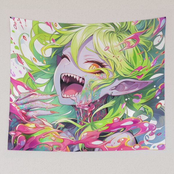 Item preview, Neon Splatter Energy Anime Girl designed and sold by bubblegoth.