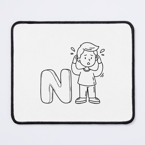 Item preview, An Illustrations of Nervous beside a letter N designed and sold by rasagamastore.