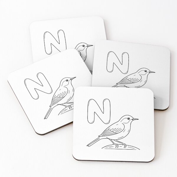 Item preview, An Illustrations of Nightingale beside a letter N designed and sold by rasagamastore.