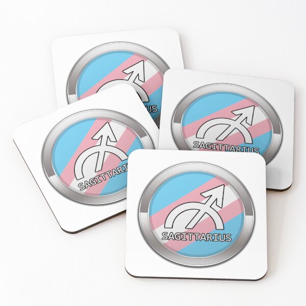 Item preview, Sagittarius Zodiac Symbol in Transgender Pride Flag Colors Horoscope designed and sold by LiveLoudGraphic.