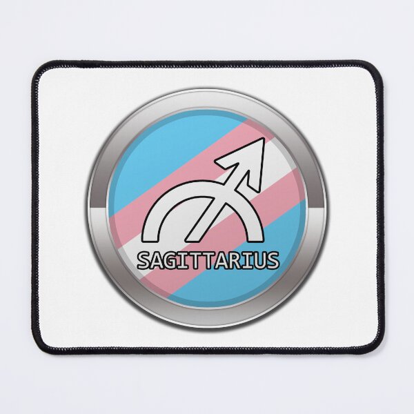 Item preview, Sagittarius Zodiac Symbol in Transgender Pride Flag Colors Horoscope designed and sold by LiveLoudGraphic.