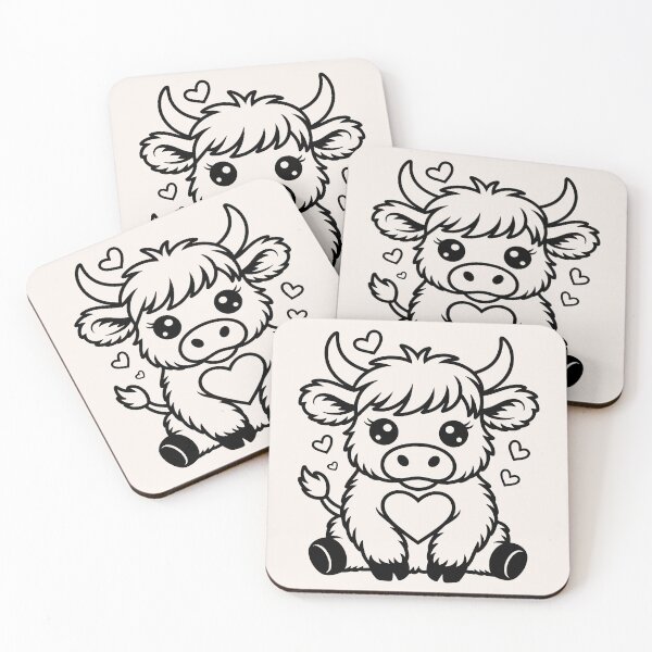 Item preview, Highland Cow with Heart Silhouette designed and sold by theartfulaspie.