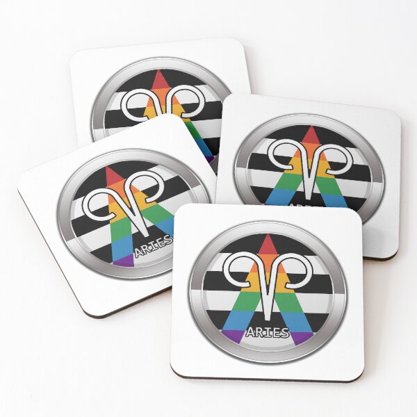 Item preview, Aries Zodiac Symbol in LGBT Ally Pride Flag Colors Horoscope designed and sold by LiveLoudGraphic.