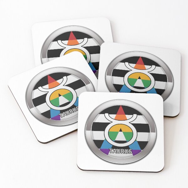 Item preview, Taurus Zodiac Symbol in LGBT Ally Pride Flag Colors Horoscope designed and sold by LiveLoudGraphic.