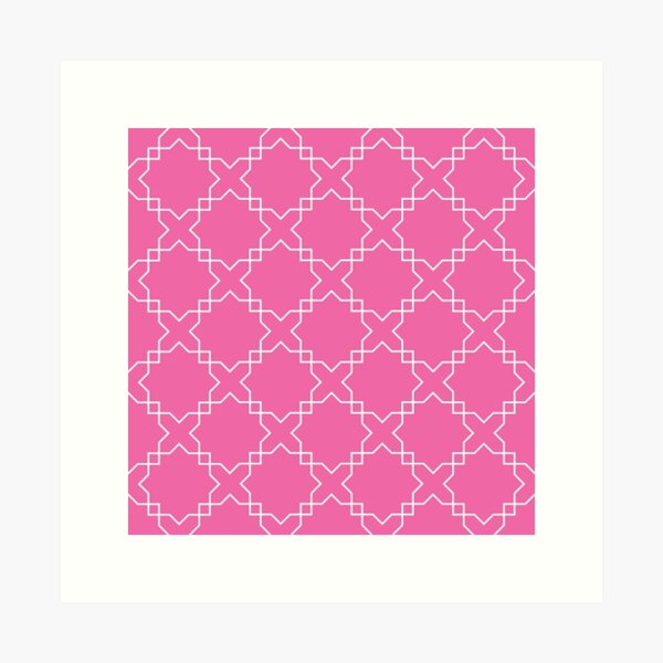 Aperçu de l'œuvre Motif géométrique exotique en rose et blanc classiques créée et vendue par DEC02.