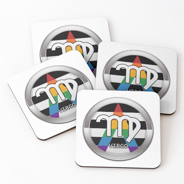 Item preview, Virgo Zodiac Symbol in LGBT Ally Pride Flag Colors Horoscope designed and sold by LiveLoudGraphic.