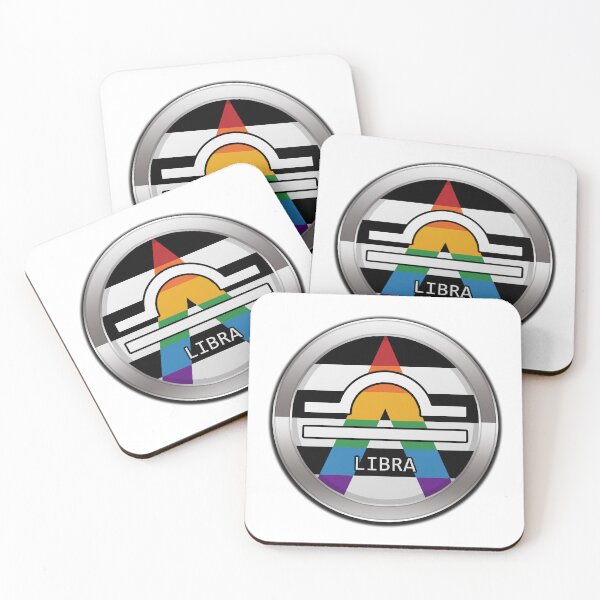Item preview, Libra Zodiac Symbol in LGBT Ally Pride Flag Colors Horoscope designed and sold by LiveLoudGraphic.