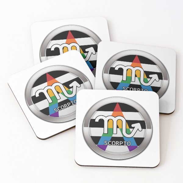 Item preview, Scorpio Zodiac Symbol in LGBT Ally Pride Flag Colors Horoscope designed and sold by LiveLoudGraphic.