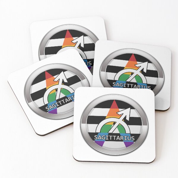 Item preview, Sagittarius Zodiac Symbol in LGBT Ally Pride Flag Colors Horoscope designed and sold by LiveLoudGraphic.