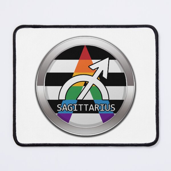 Item preview, Sagittarius Zodiac Symbol in LGBT Ally Pride Flag Colors Horoscope designed and sold by LiveLoudGraphic.