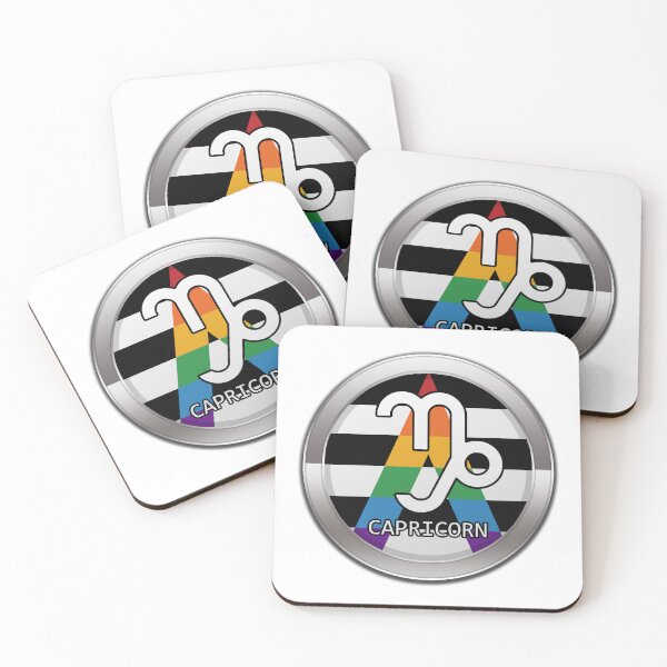 Item preview, Capricorn Zodiac Symbol in LGBT Ally Pride Flag Colors Horoscope designed and sold by LiveLoudGraphic.