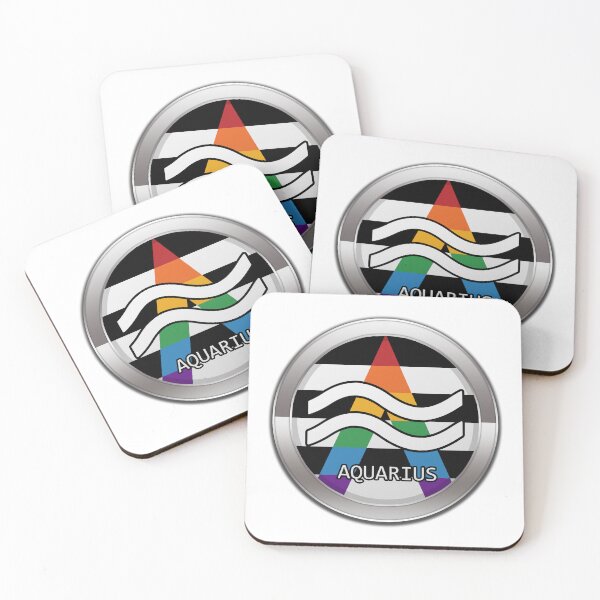 Item preview, Aquarius Zodiac Symbol in LGBT Ally Pride Flag Colors Horoscope designed and sold by LiveLoudGraphic.