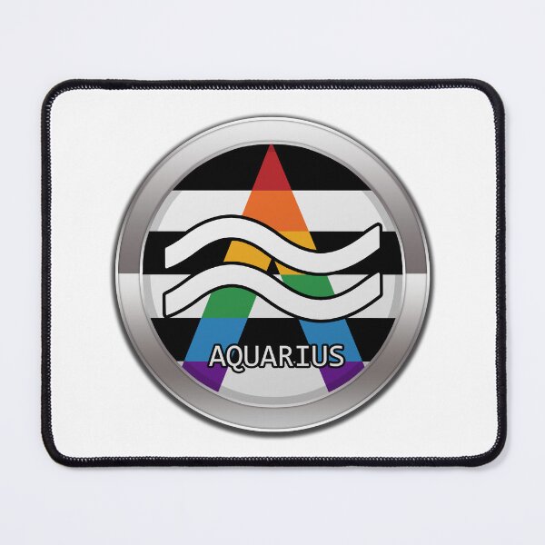 Item preview, Aquarius Zodiac Symbol in LGBT Ally Pride Flag Colors Horoscope designed and sold by LiveLoudGraphic.